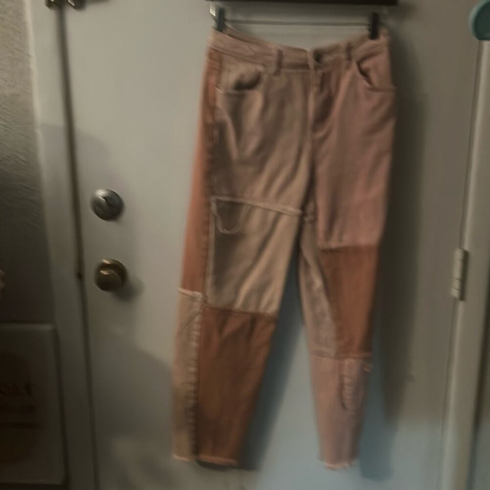 Shein 70s Style Pink Patchwork Deconstructed Jean… - image 1